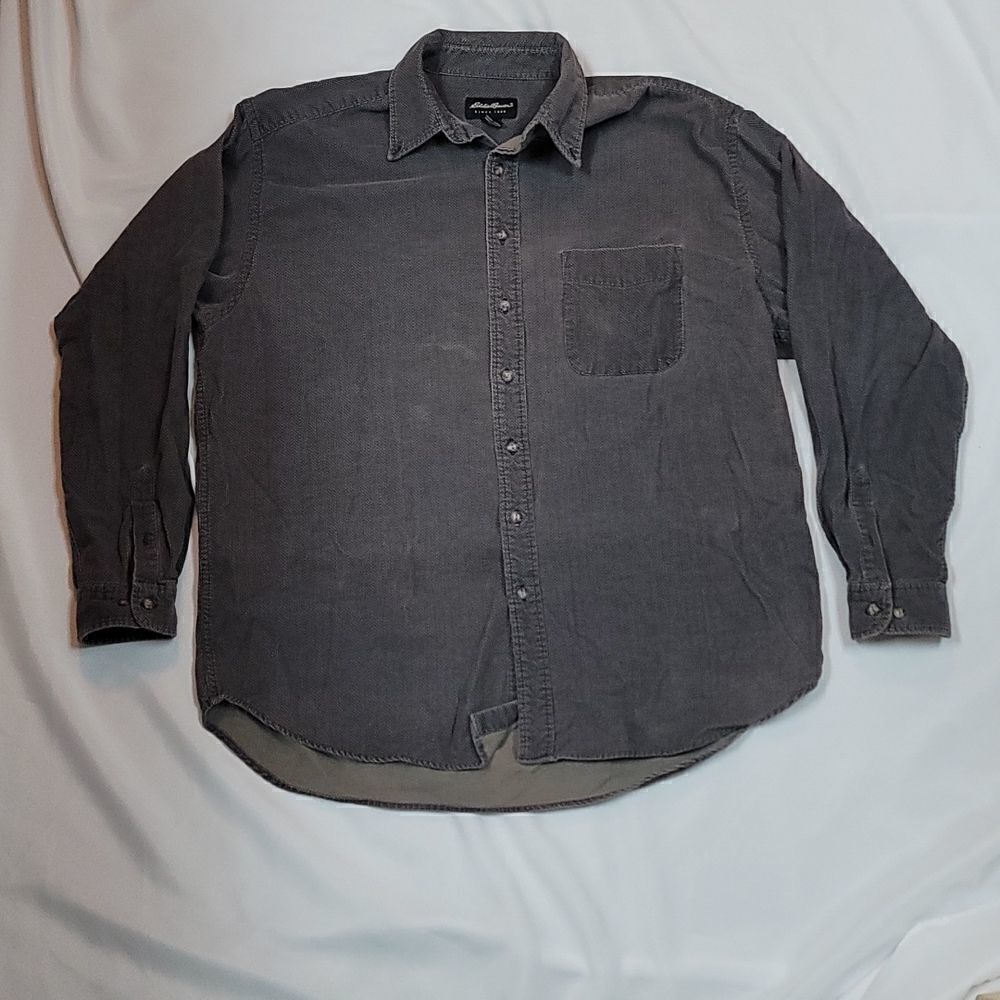 Men's Eddie Bauer Gray Casual Button Down Shirt